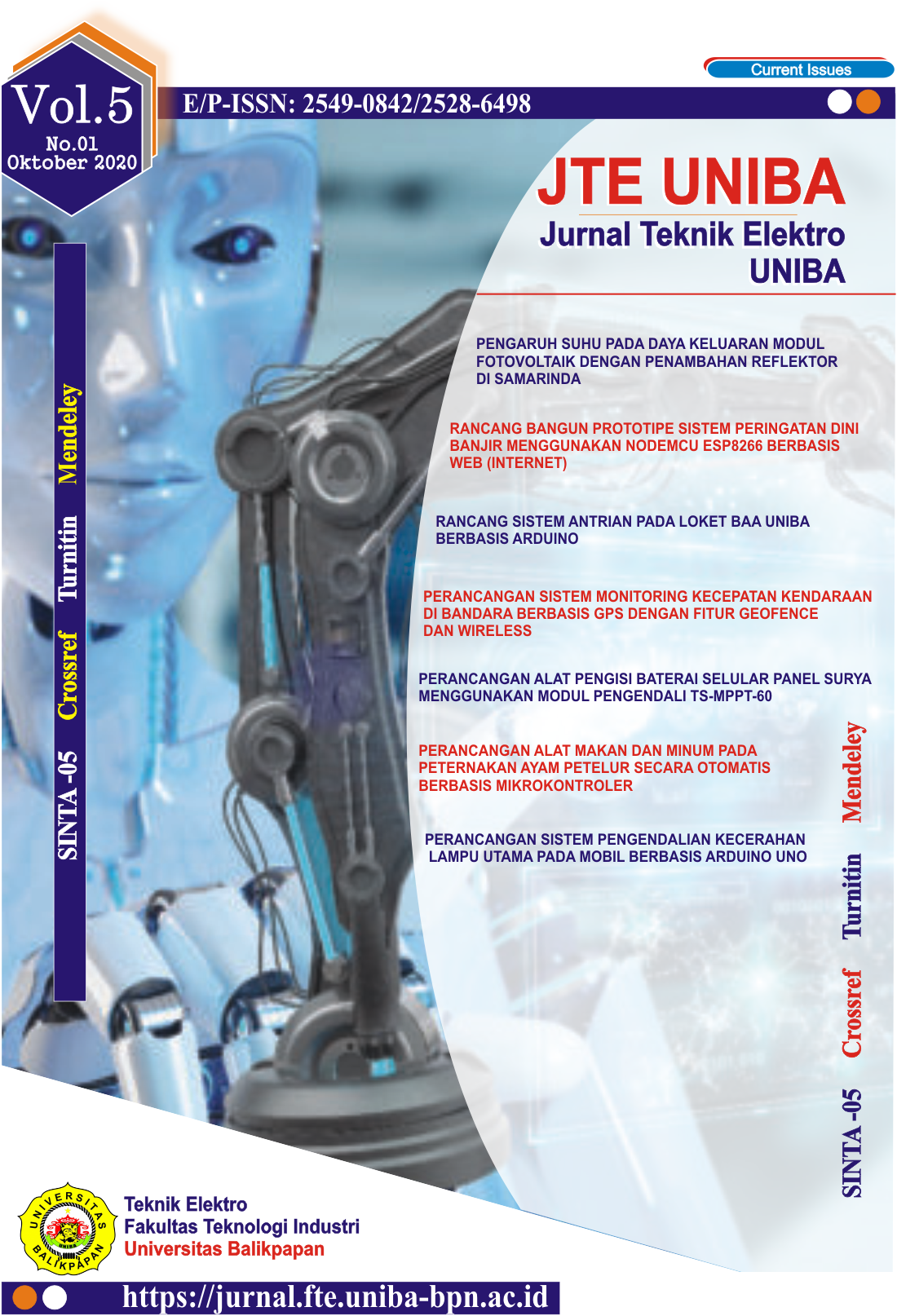 					View Vol. 5 No. 1 (2020): JTE UNIBA (Jurnal Teknik Elektro Uniba)
				