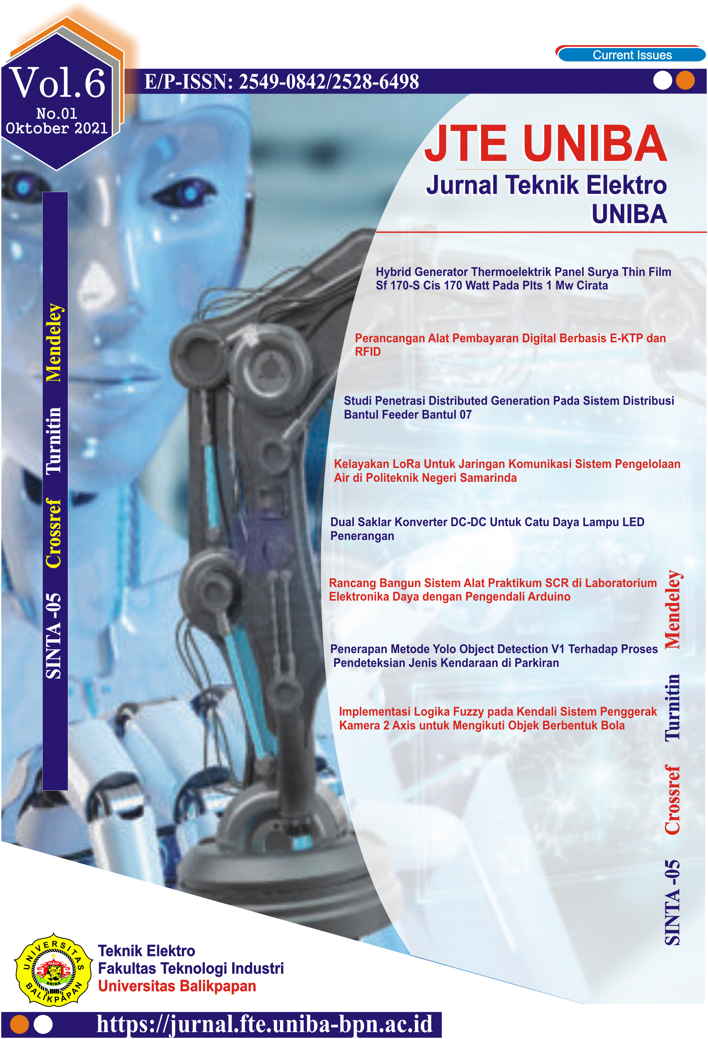 					View Vol. 6 No. 1 (2021): JTE UNIBA (Jurnal Teknik Elektro Uniba)
				
