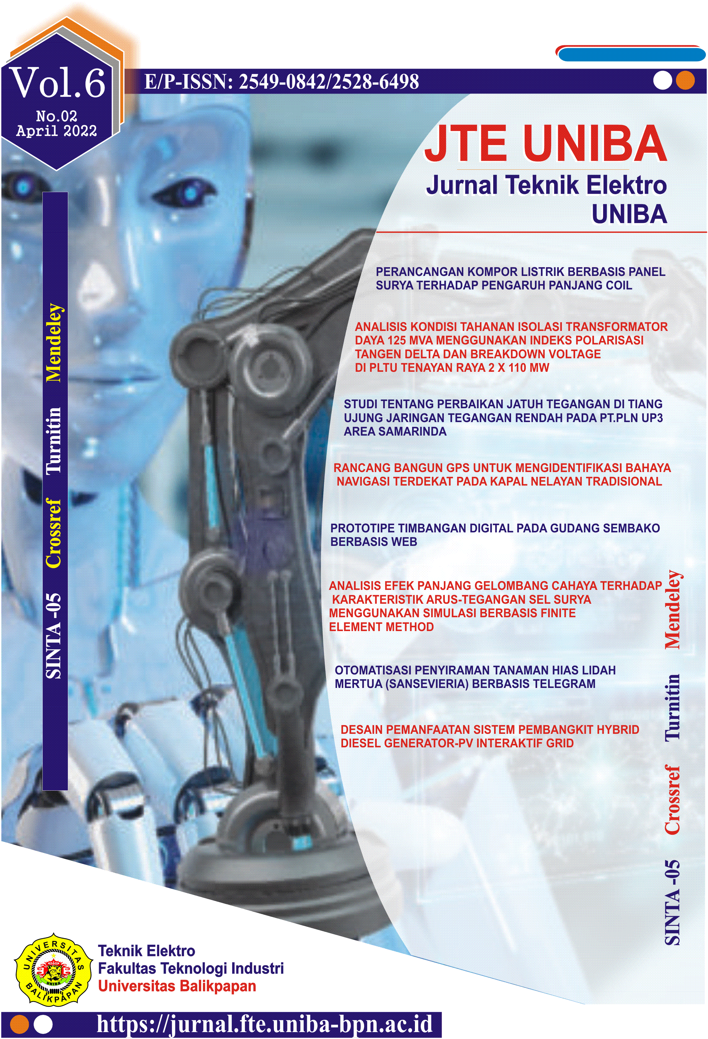 					View Vol. 6 No. 2 (2022): JTE UNIBA (Jurnal Teknik Elektro Uniba)
				